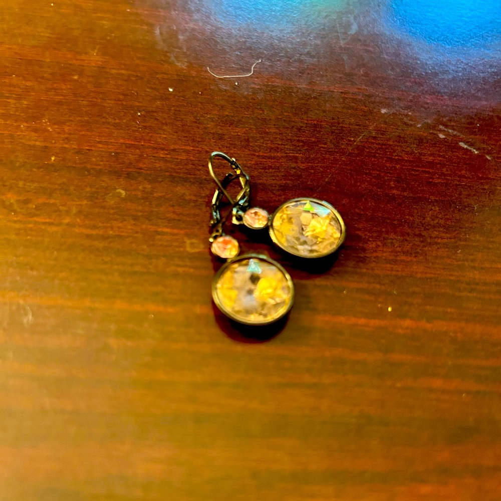Pink-quartz looking drop earrings